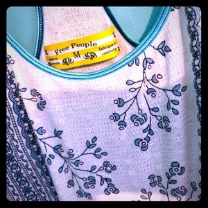 NWOT FREE PEOPLE flower bohemian boho tank top M
